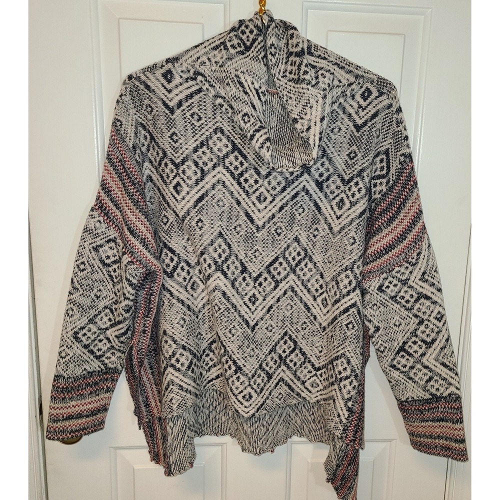 MOSSIMO Supply Co Fun Boho Baha Poncho Sweater Lite weight - Size XL Gray Geo